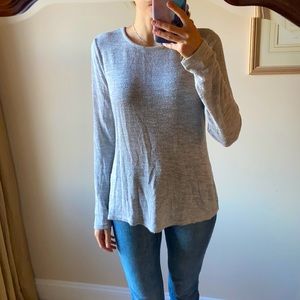 Gray sweater with partially open back